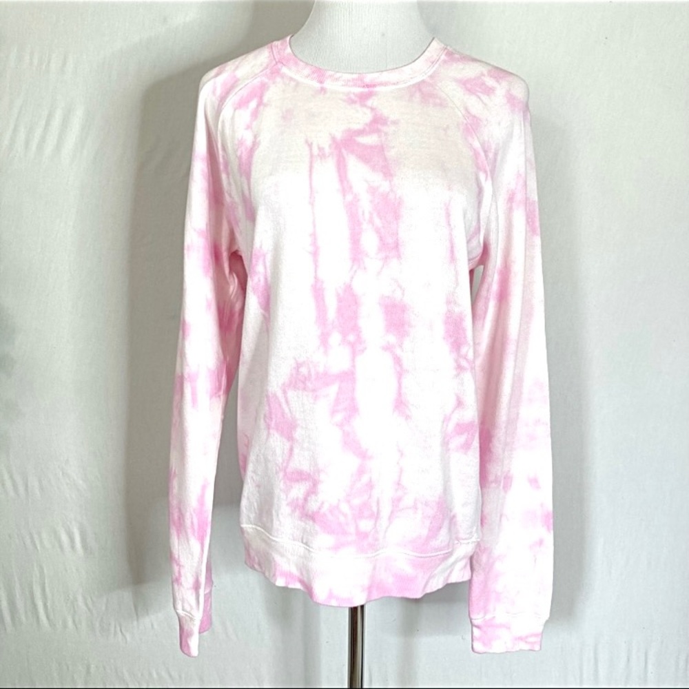 Lucky Brand Pink White Tie Dye Sweatshirt Small NWT